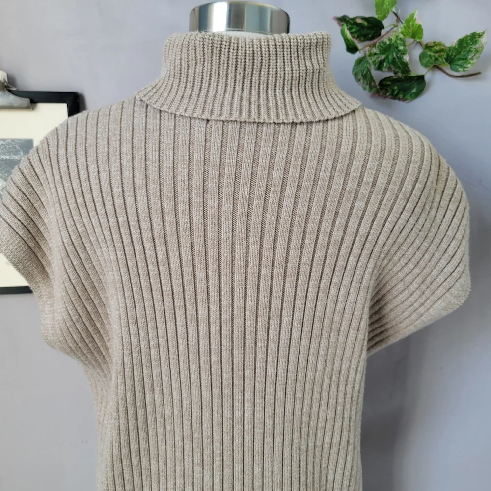Thakoon Collective Cross Front Ribbed‎ Turtleneck Sweater M